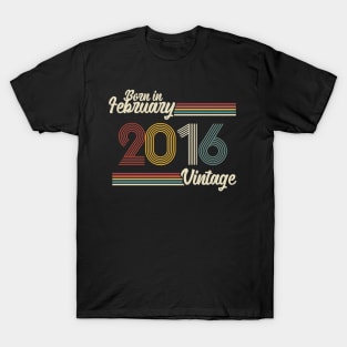 Vintage Born in February 2016 T-Shirt